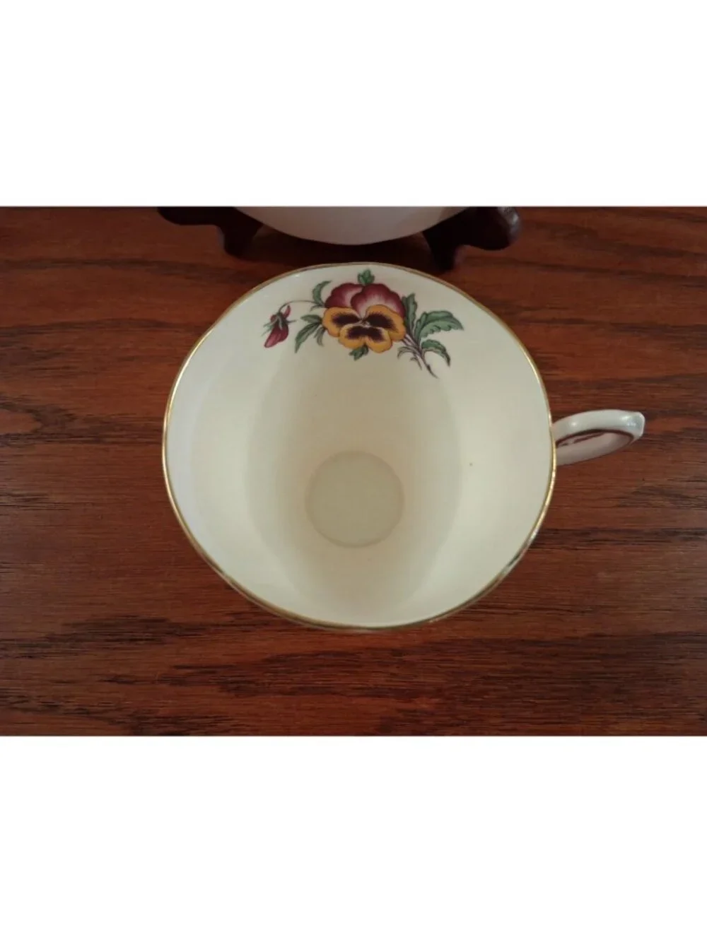 Pansy Floral Flower Teacup Vintage Tuscan Fine English Bone China Saucer Vintage